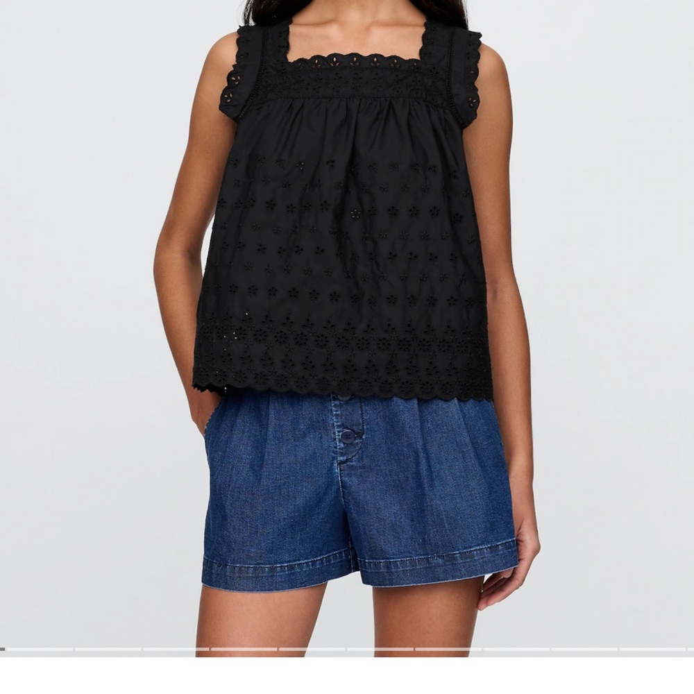 NEW Gap x DÔEN Black Eyelet Tank Top Size S